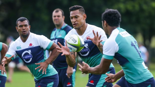 Central role?: Israel Folau appears set to move into a midfielfd role with the Waratahs.