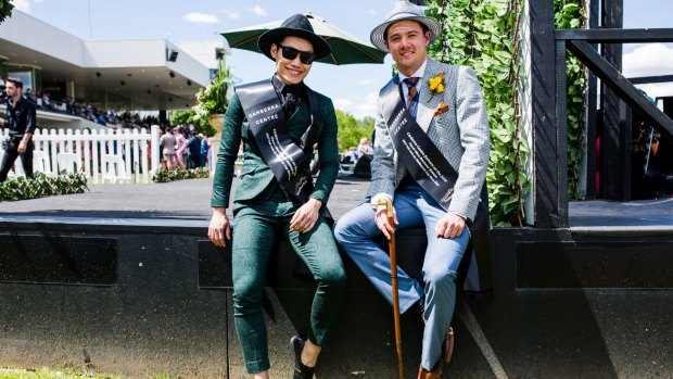 Male fashion on the fields winner Joshua Burgess (right) and runner-up Trong Anh Kim Phan.