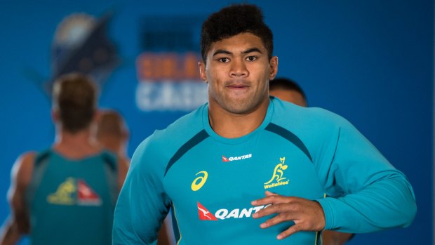 Rising star: Jordan Uelese played two home Tests and scored a try in his second Wallabies game.