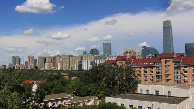 View from Fairfax China correspondent Philip Wen's office in Beijing on a clear day, August 22,  2015. 