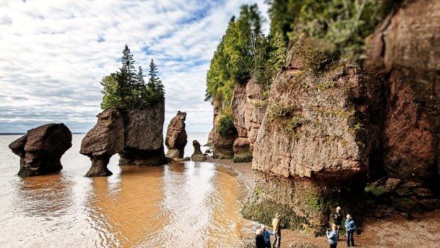 Hopewell Rocks and Lovers Arch in New Brunswick.