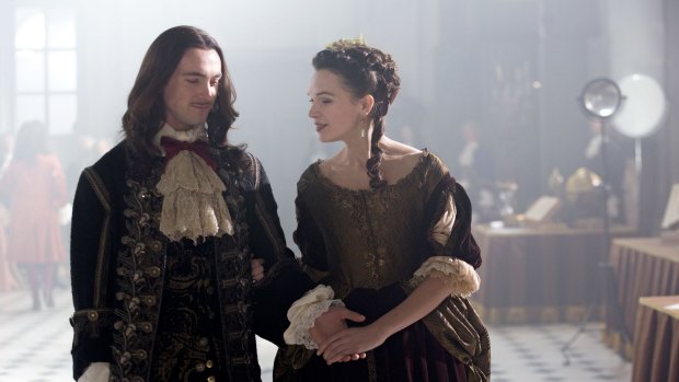 George Blagden (Louis XIV) and Anna Brewster (Montespan) get their frills in <i>Versailles</i>.