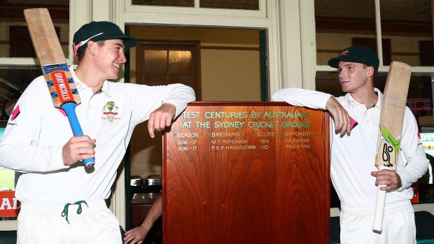 Runs on the board: SCG century makers Matt Renshaw and Peter Handscomb.