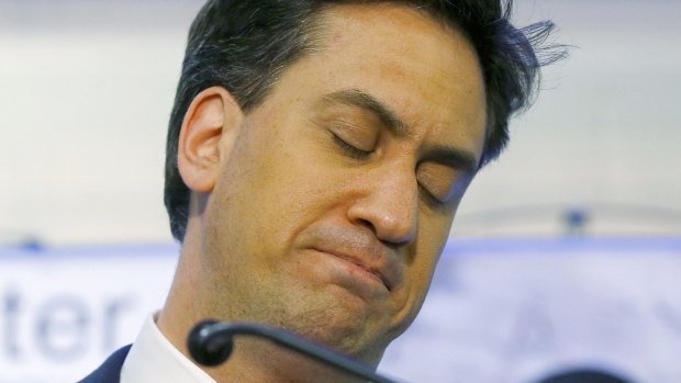 Fallen: Labour leader Ed Miliband on election night in May this year. 