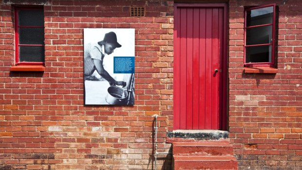 The entrance door of the Mandela home now transformed into a museum in Soweto, South Africa.