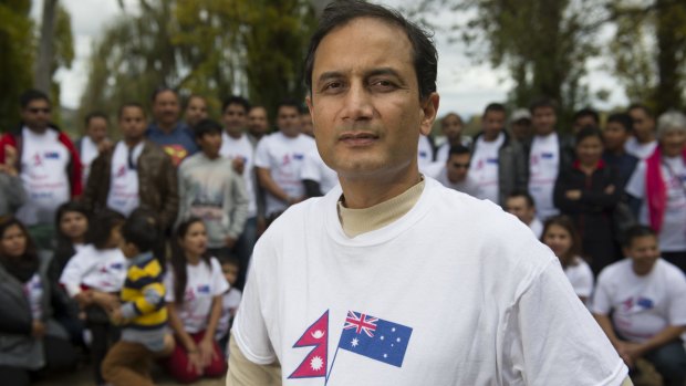 Nepal Earthquake Relief Coordination Canberra coordinator Binod Nepal gathers with the ACT's Nepalese community.