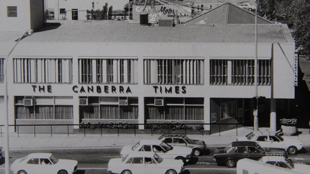 Historic images of The Canberra Times building in Mort Street, Civic.