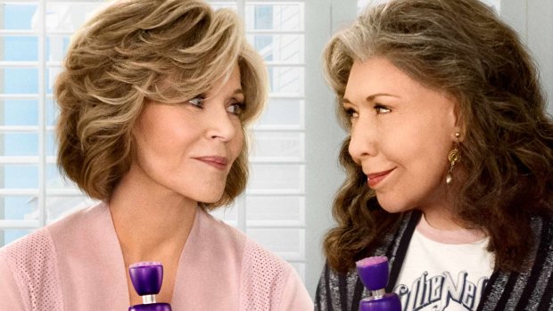 Jane Fonda and Lily Tomlin play sex toy designers for older women in Netflix series Grace and Frankie. 