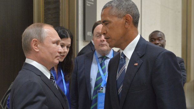 President Vladimir Putin and President Barack Obama meet in China in September, 2016.
