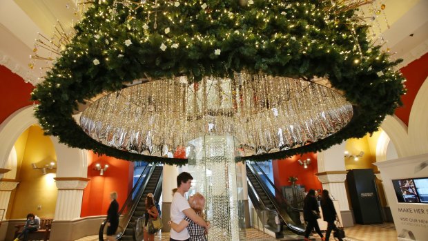 The Queen Victoria Building's Swarovski Christmas tree, which houses 65,150 lights and 82,000 crystals.