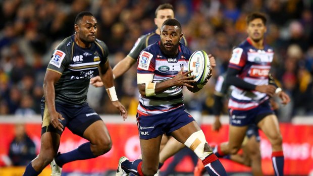 Marika Koroibete of the Rebels is in contention for the Wallabies' match with Fiji in Melbourne on Saturday.