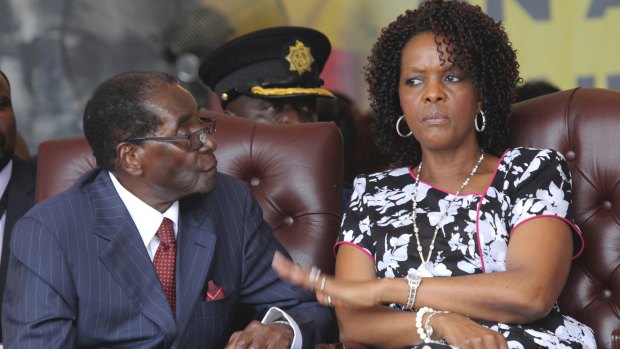Robert Mugabe and his wife Grace attend his birthday celebrations last year.