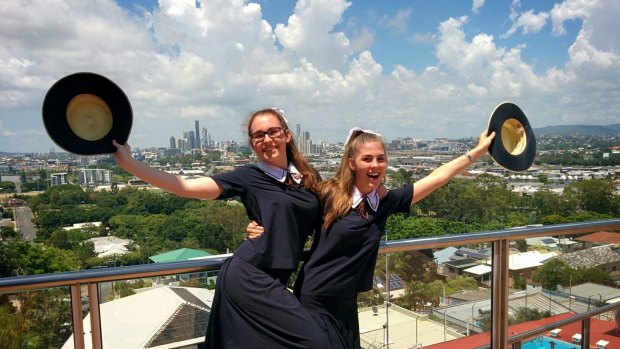 Fraternal twins Holly and Gabrielle Sachs are among the twins at St Margaret's Anglican Girls School.