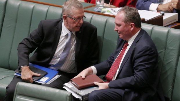 Nationals MP and Deputy Speaker Mark Coulton, pictured with Deputy Prime Minister Barnaby Joyce, is one of seven MPs - including five Coalition MPs - who will receive a third staffed electorate office.