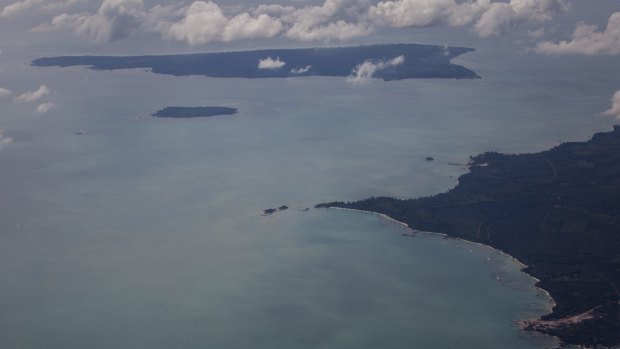 Site: An aerial view of Belitung, the search area for the missing plane.
