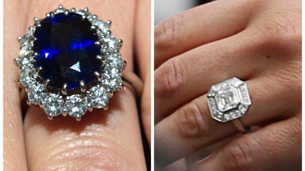 Catherine, Duchess of Cambridge and Pippa Middleton's respective engagement rings.