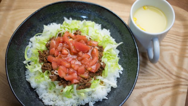 Taco rice is a Japanese dish and a popular example of Okinawan cuisine. 