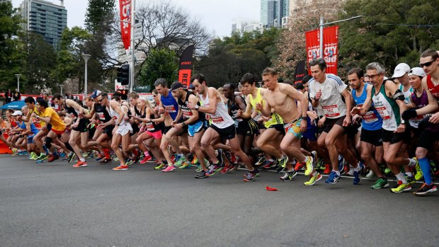 More than a foot race: The starting gun goes off at the start of last year's City2Surf.