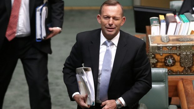 A wink from former prime minister Tony Abbott.