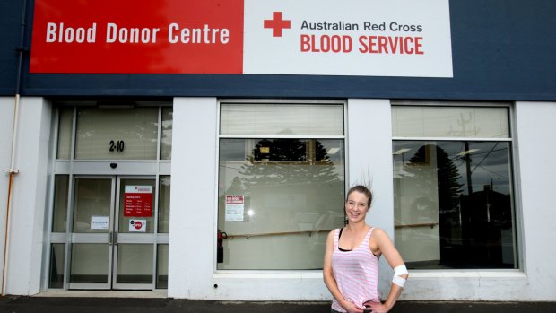 Elley Lafferty, from Warrnambool, has made her fourth blood donation. 
