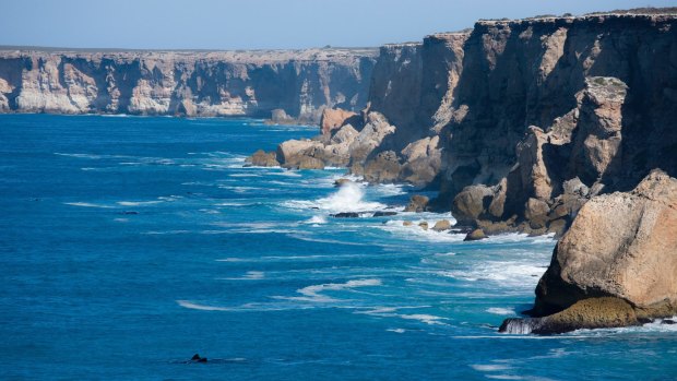 The Bunda cliffs form the southern edge of the Nullarbor Plain.