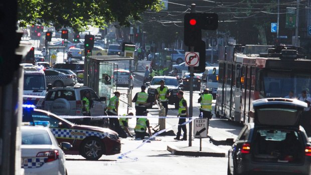 One person died after a car ran into pedestrians on the corner of Flinders and Elizabeth streets last month.