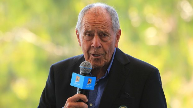 Nick Bollettieri speaks to the media during the Australian Open draw on Friday.