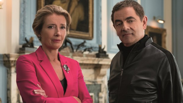 Emma Thompson and Rowan Atkinson in Johnny English Strikes Again. 