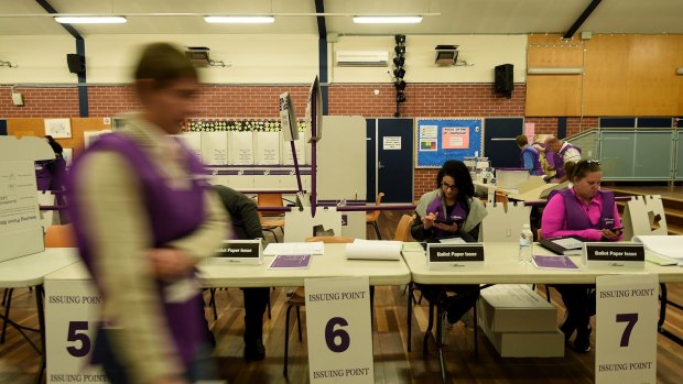 Australian Electoral Commission staff at Blacktown on July 2.