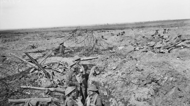 Australian troops occupy trenches and shell holes won from the enemy at Polygon Wood in the Ypres sector.