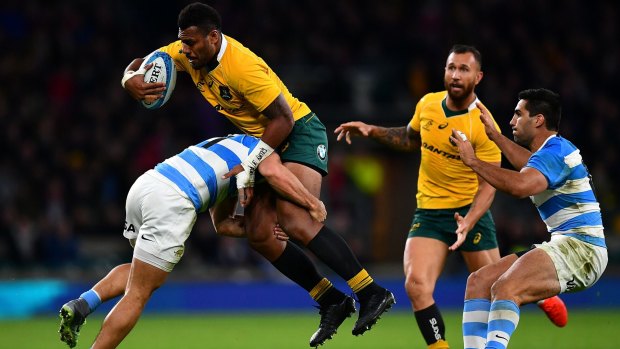 Samu Kerevi's double guided the Wallabies to an improbably win.