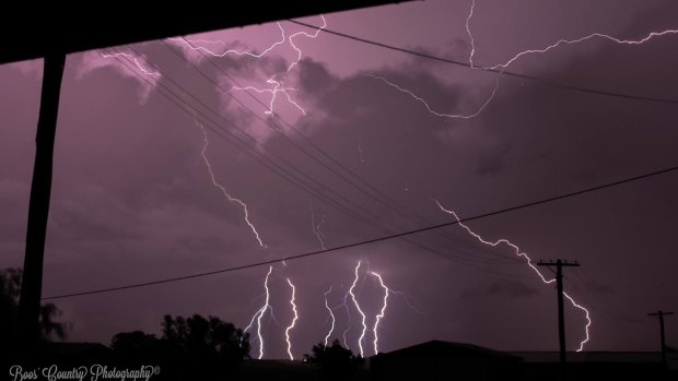 Lightning hits Biddeston, Queensland.