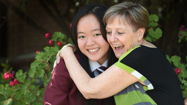 Mai Duong, Braybrook College dux, with assistant principal Arlene Bailey.