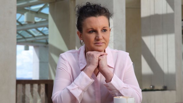 Jacqui Lambie at Parliament House in Canberra.