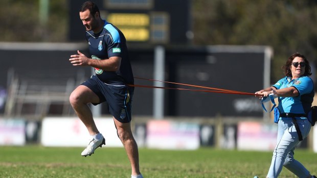 Just try and stop me: Boyd Cordner trains on Saturday in Kingscliff.