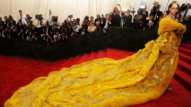 Rihanna arrives at last year's Met Gala in New York.  