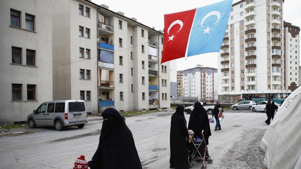 Uighur refugee women in the central city of Kayseri, Turkey, in February. 
