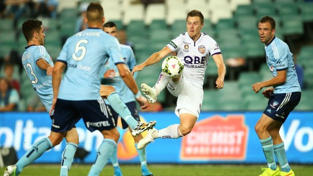 Glory days: Scott Jamieson controls the ball for Perth against Sydney FC last year.