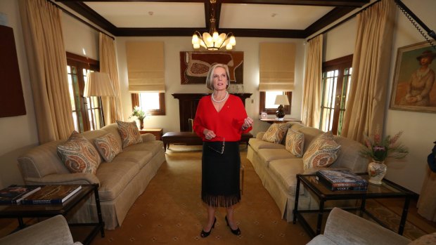 Lucy Turnbull in the drawing room at The Lodge.