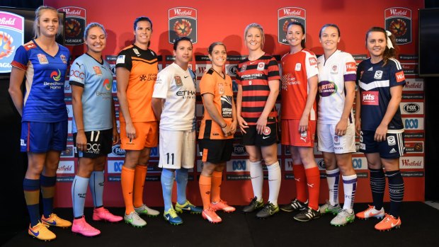 Players from each W-League club at this week's season launch.