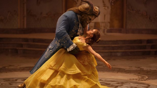 Dan Stevens as the Beast and Emma Watson as Belle in the new live-action adaptation.