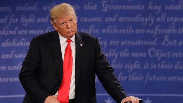 Intense scrutiny: Donald Trump at the second presidential debate.