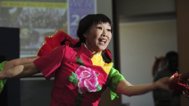 Wei Chen, of Watson, one of the dancers at the launch of the National Multicultural Festival.