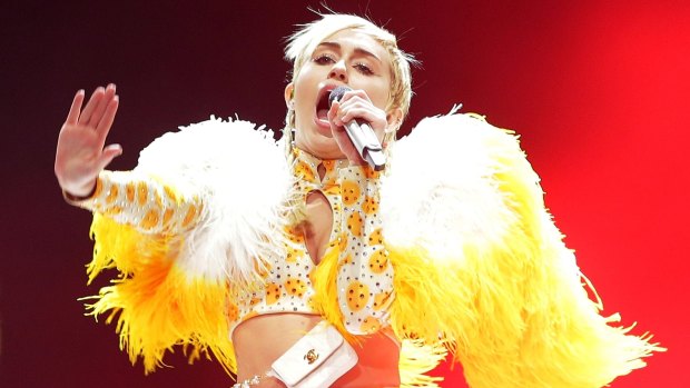 Miley Cyrus performing in Sydney last October.