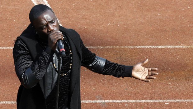 Akon got a big cheer for his performance.