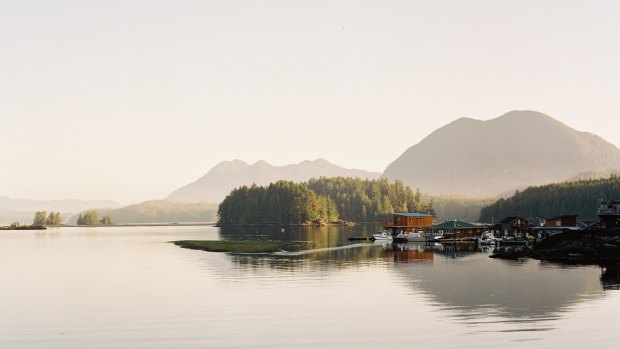 Beautiful Tofino Harbour showcases the island’s charm.