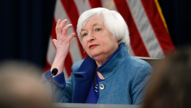 Federal Reserve chief Janet Yellen. For the first time in 15 years, higher rates in the US than in Australia are a "realistic" prospect.