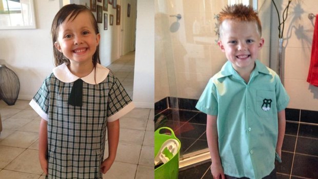 Seven-year-old twins Sienna and Hudson were trapped in the wreckage.