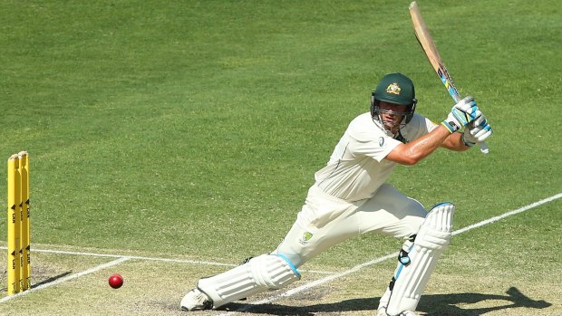 On fire: Joe Burns on his way to a century at the Gabba.