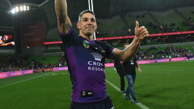 Firm favourites: Billy Slater and the Storm are most people's pick to win.